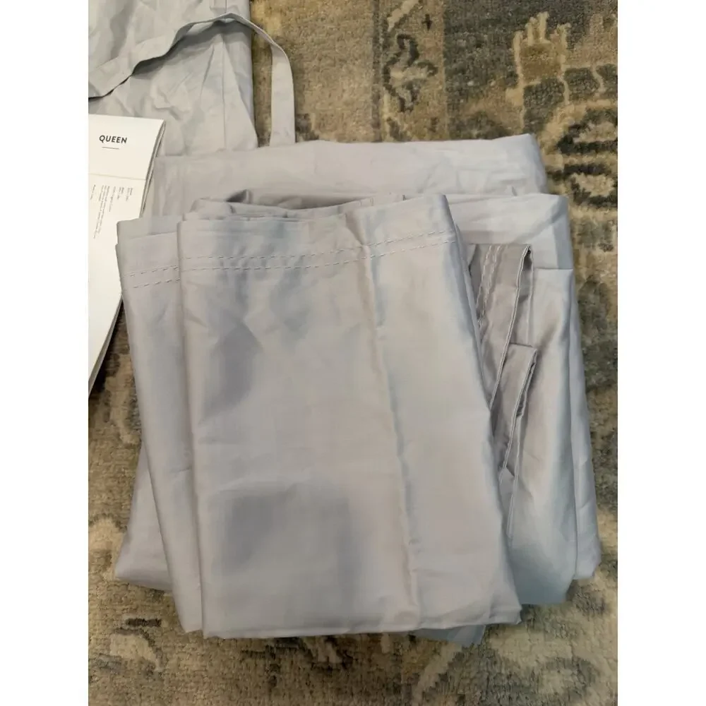Nordstrom 400 Thread Count 100% Cotton Duvet Cover Pillow Cases Queen NWT